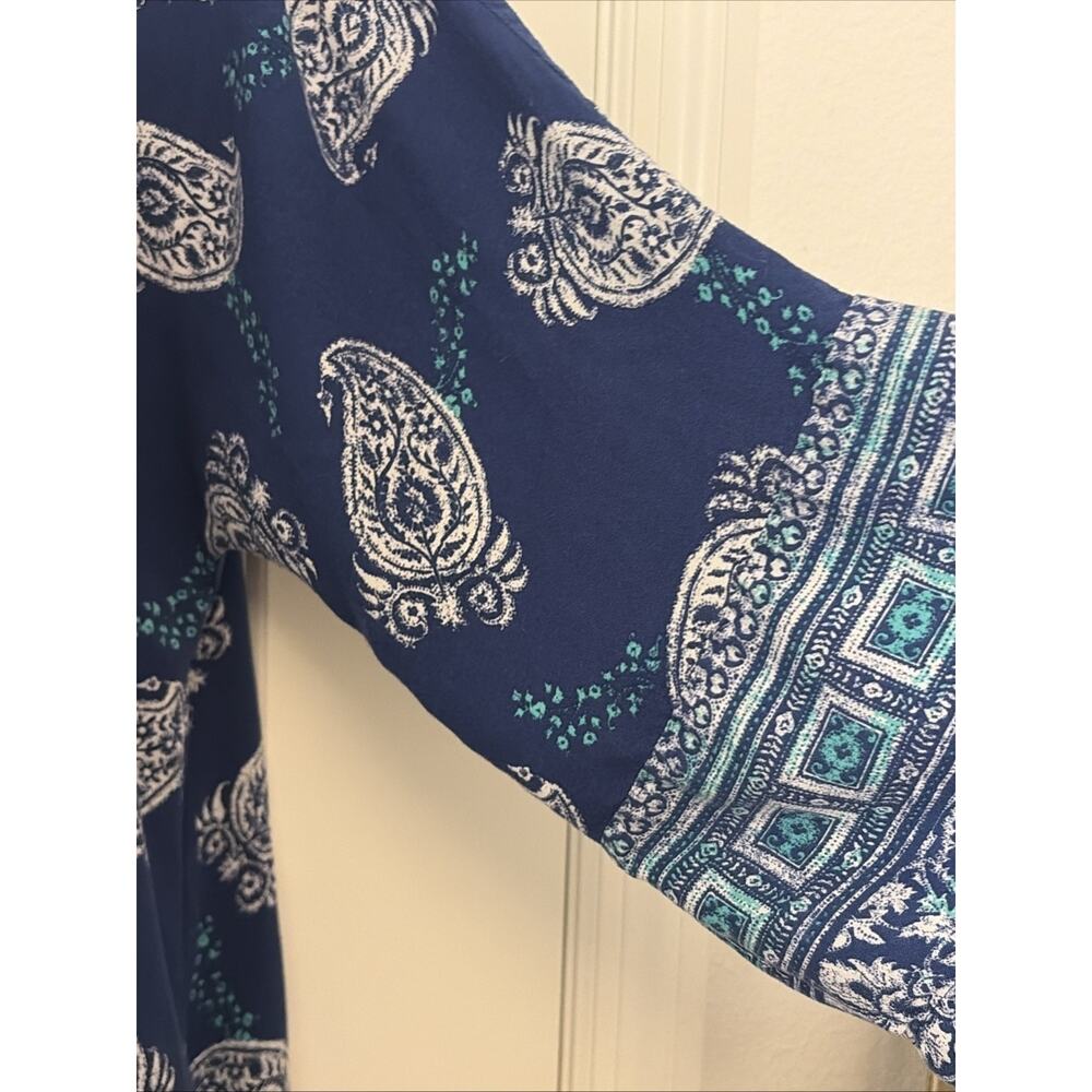 Women’s Charter Club Intimates Long Sleeve Paisley , Boho , Kaftan Xl - Picture 6 of 10